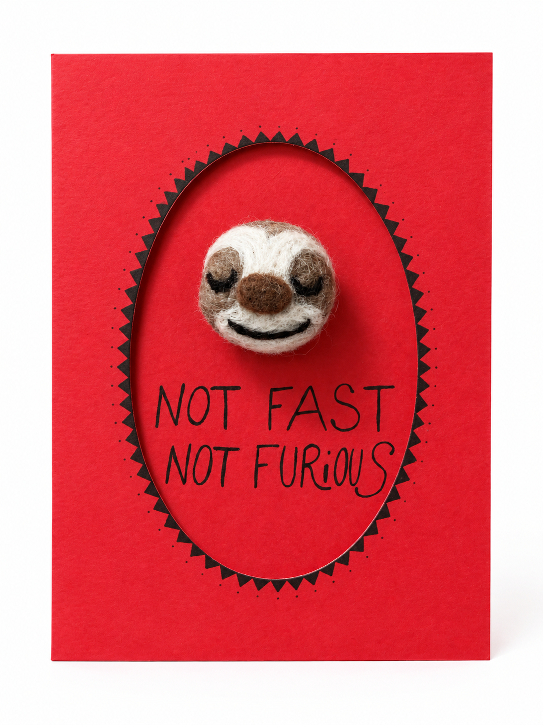 Lumi Karte 'Not Fast Not Furious' mit Filz-Faultier