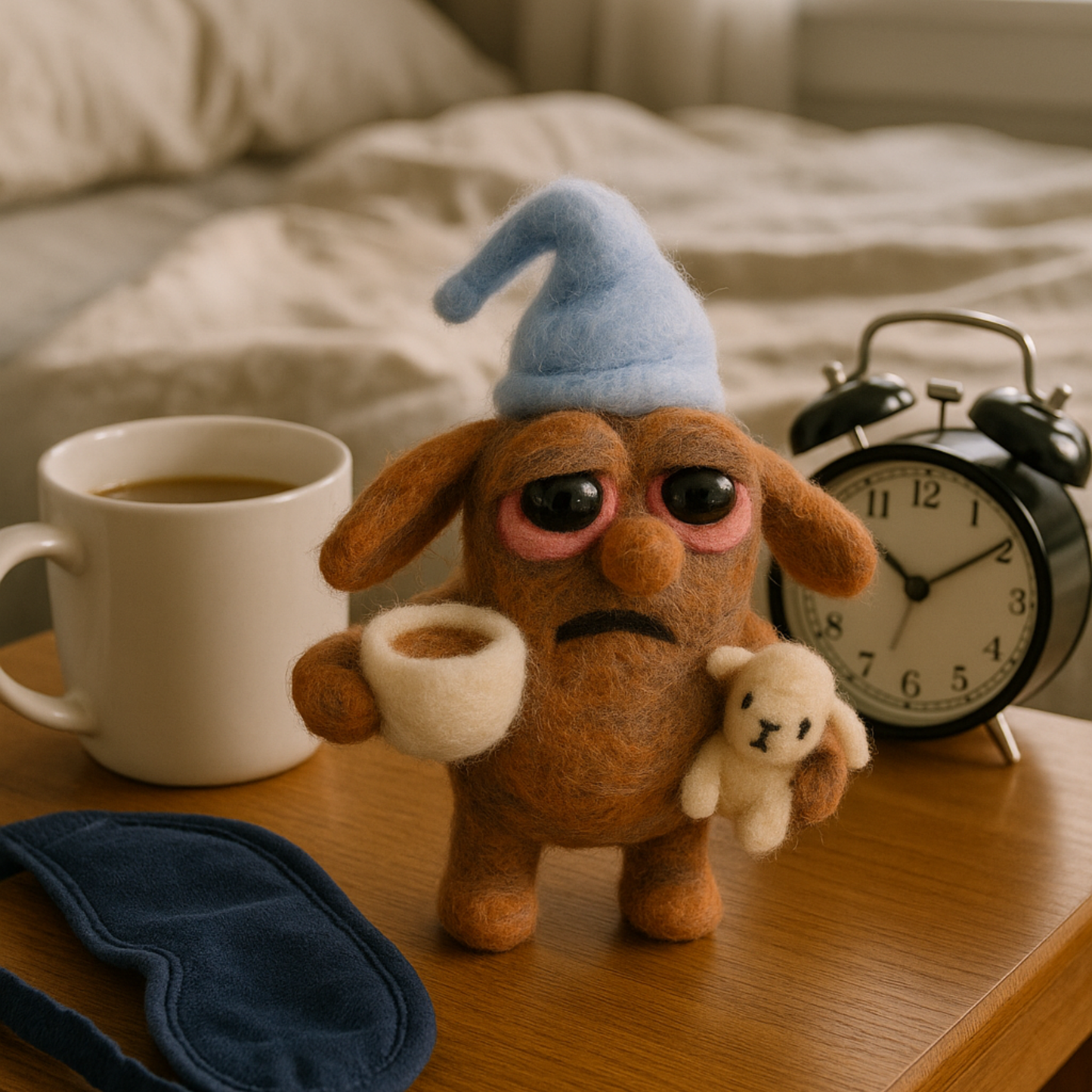 Merlin Müde - Filzfigur aus Wolle (Handmade)