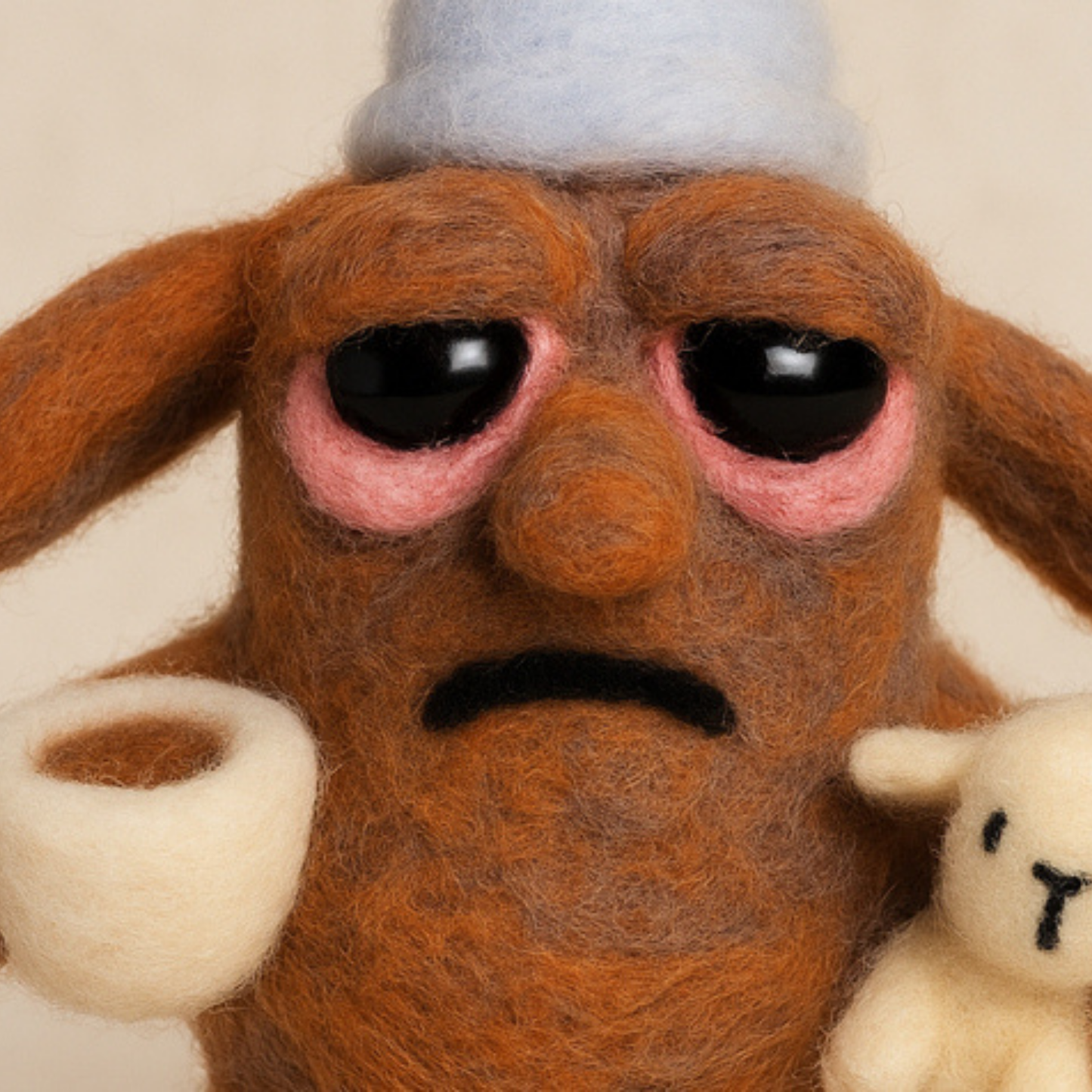 Merlin Müde - Filzfigur aus Wolle (Handmade)